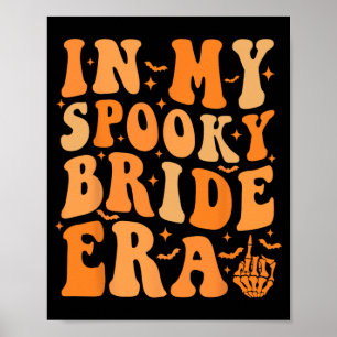 Póster Halloween En Mi Era De Novia Groovy Boda Ba