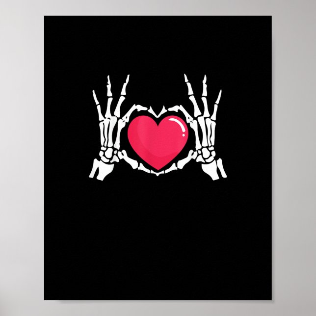 Póster Halloween en Skeleton Hand Heart (Frente)