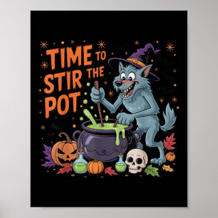 Póster Halloween es divertido y fue el momento de despert
