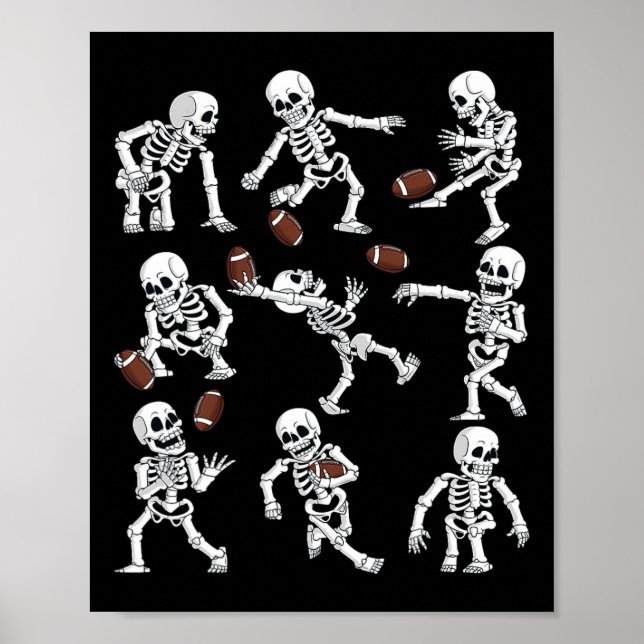 Póster Halloween: Escrúpulos de fútbol americano divertid (Frente)