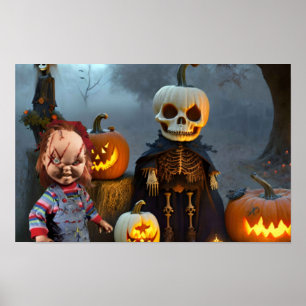 Póster Halloween espeluznante.