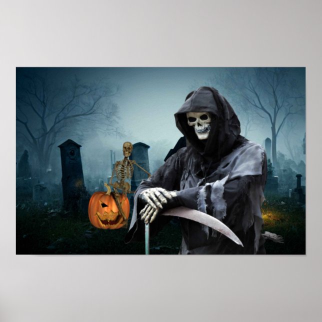 Póster Halloween espeluznante. (Frente)