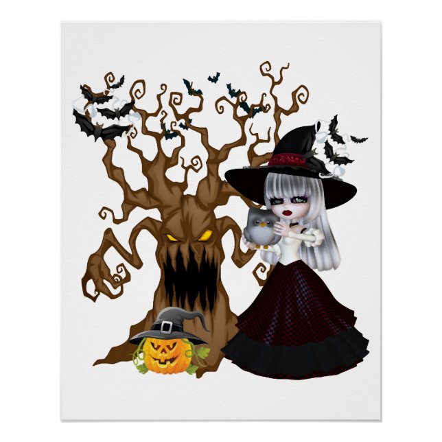 Póster Halloween espeluznante (Anverso)