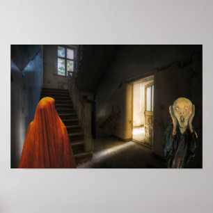 Póster Halloween espeluznante.