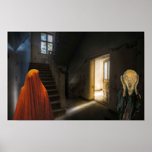 Póster Halloween espeluznante. (Frente)