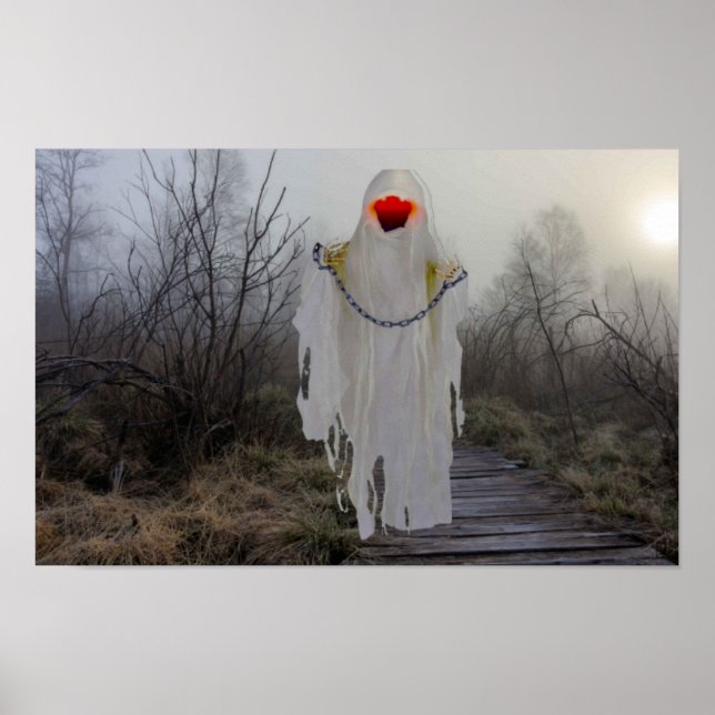 Póster Halloween espeluznante. (Frente)