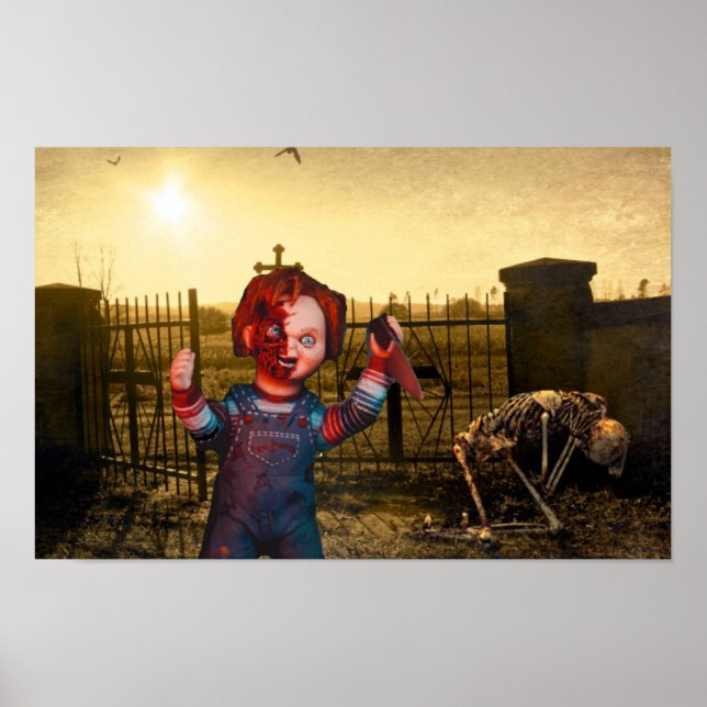 Póster Halloween espeluznante. (Frente)