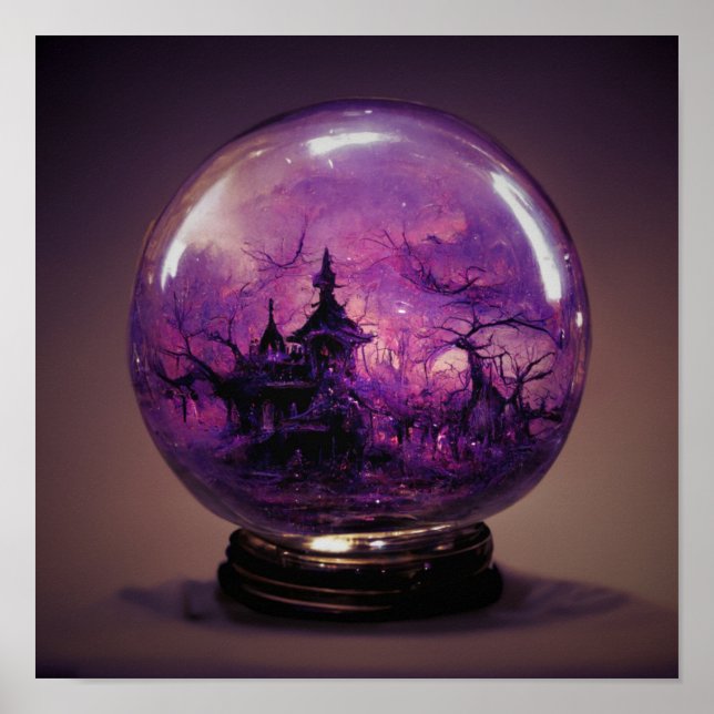 Póster Halloween espeluznante casa embrujada (Frente)