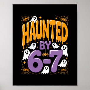 Póster Halloween Esqueleto Embrujado Asustado Seis Siete