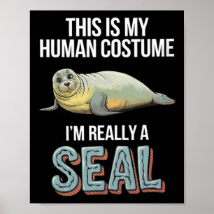 Póster Halloween Este es mi disfraz humano, en realidad s