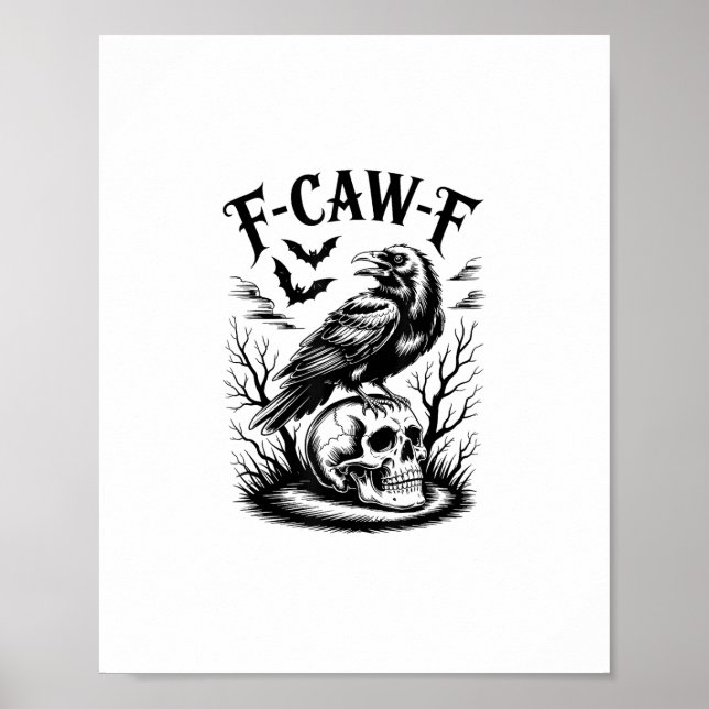 Póster Halloween F-Caw-F Bird Crow Women Men Trendy Casua (Frente)