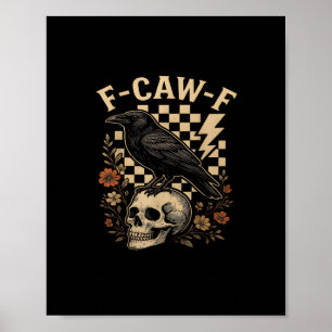 Póster Halloween F Caw F Cuervo Pájaro Cuadros Vintage Es