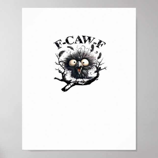 Póster Halloween F-Caw-F Pájaro Cool Único (Frente)