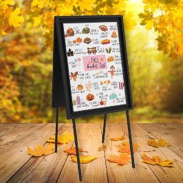 Póster Halloween Fall Bucket | Elementos de otoño