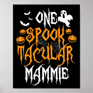 Póster Halloween familiar de mamíferos localescas