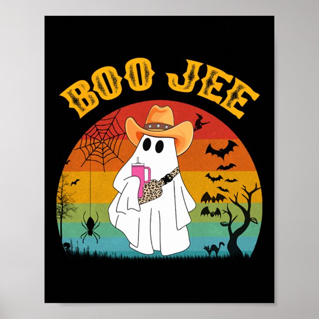 Póster Halloween Fantasma Disfraces Boo Jee Fantasma Con (Frente)