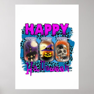 Póster Halloween Feliz cumpleaños de Halloween