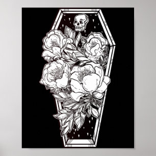 Póster Halloween Floral Espeluznante