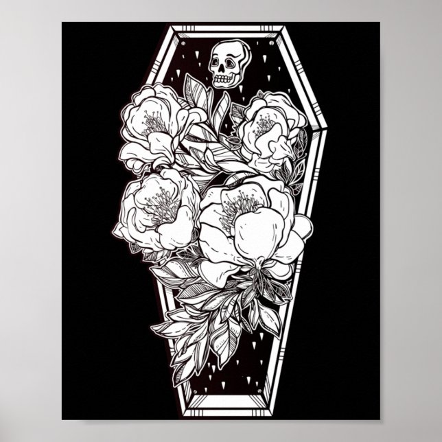 Póster Halloween Floral Espeluznante (Frente)