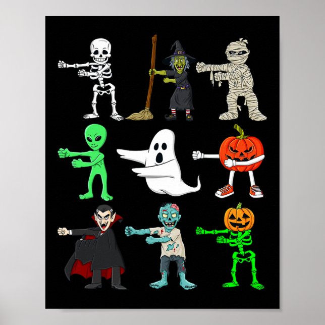 Póster Halloween Floss Como Un Jefe De Monstruos Niños Ch (Frente)