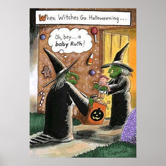 Póster Halloween Funny Witches Trick or Treat (Frente)