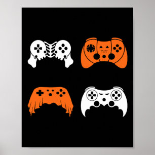 Póster Halloween Gaming Controller Gamer Video Game Contr