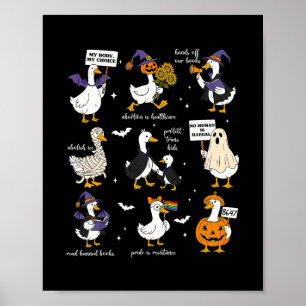 Póster Halloween Ganso Sutil Resistir Trump Liberal Femin