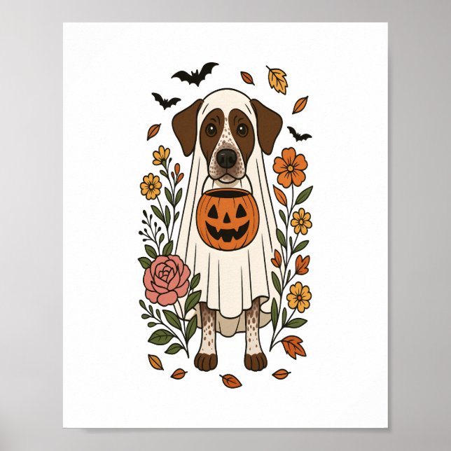 Póster Halloween German Shorthal (Frente)