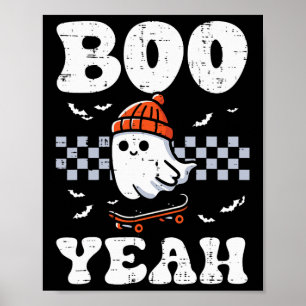 Póster Halloween Ghost Skateboard Boo Yeah Costume Boys K