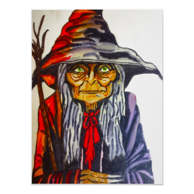 PÓSTER HALLOWEEN GLOWING RED WITCH (Anverso)