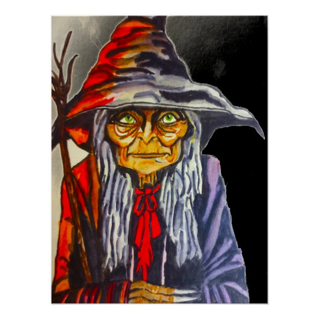 PÓSTER HALLOWEEN GLOWING RED WITCH (Anverso)