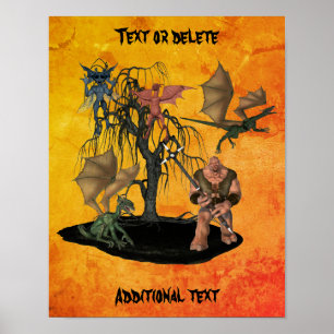 Póster Halloween Goblin Creaturas personalizadas