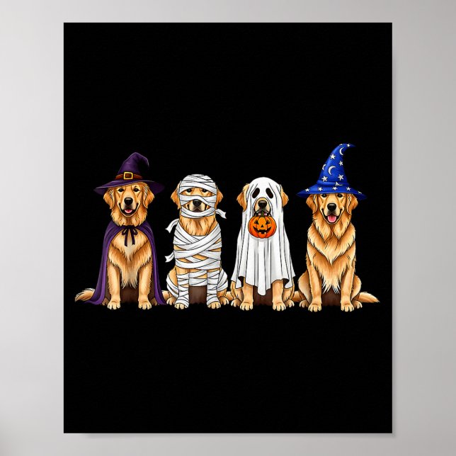 Póster Halloween Golden Retriever Ghost Soky Dog Lovers D (Frente)