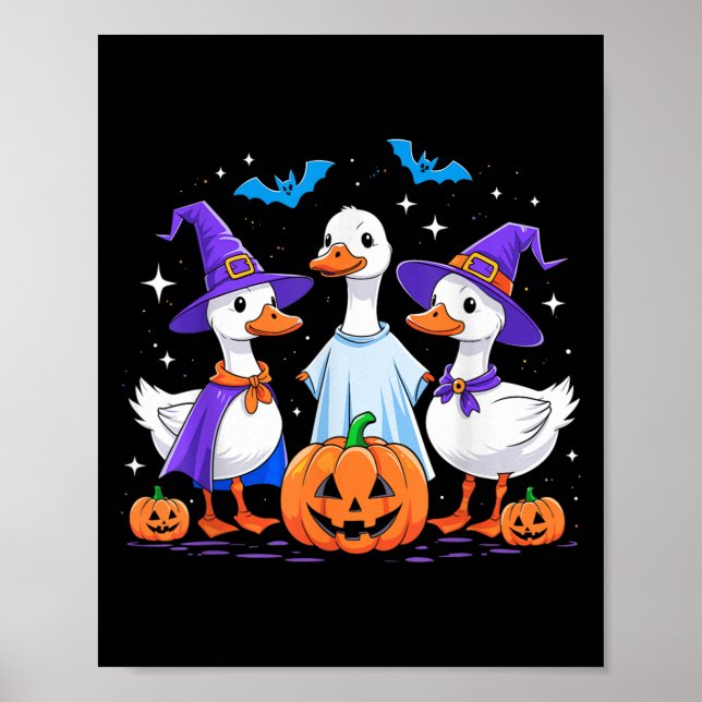 Póster Halloween Goose Ghost Pumpkin Witch Costume Soky F (Frente)