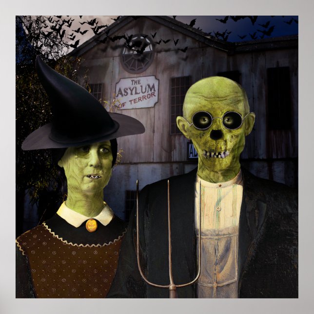 Póster Halloween gótico americano (Frente)