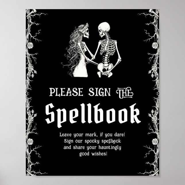 Póster Halloween gótico negro, por favor, Rótulo el libro (Frente)