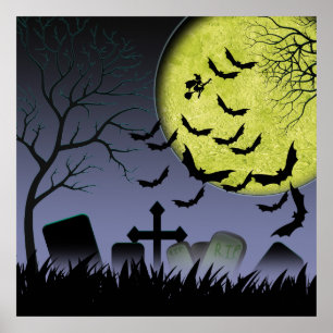 Póster Halloween Grave yard
