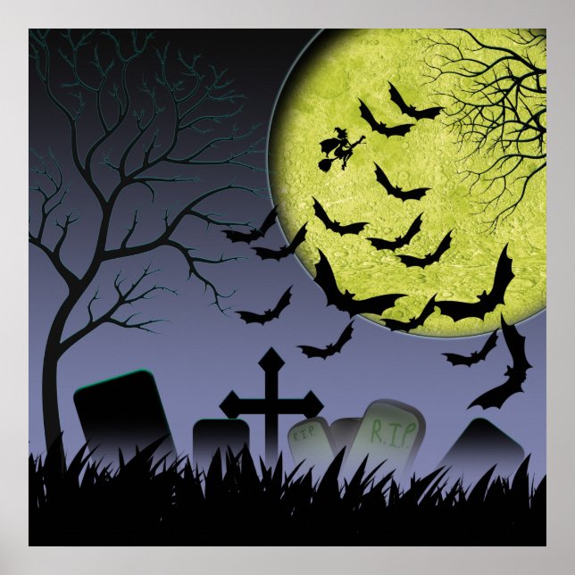 Póster Halloween Grave yard (Frente)