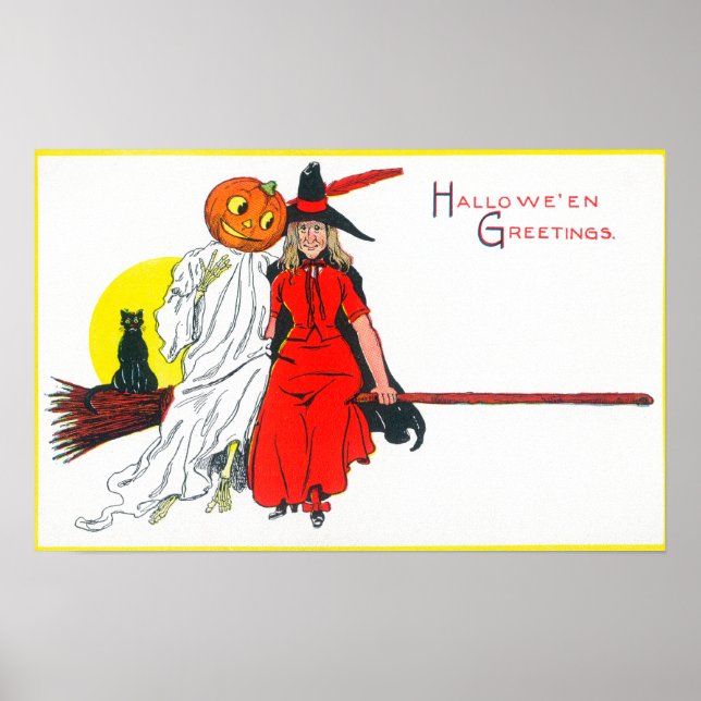 Póster Halloween Greetings Witch (Frente)