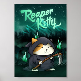 Póster Halloween Grim Reaper Kitty