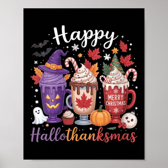 Póster Halloween Halloween de la Feliz Hallothanksmas (Frente)