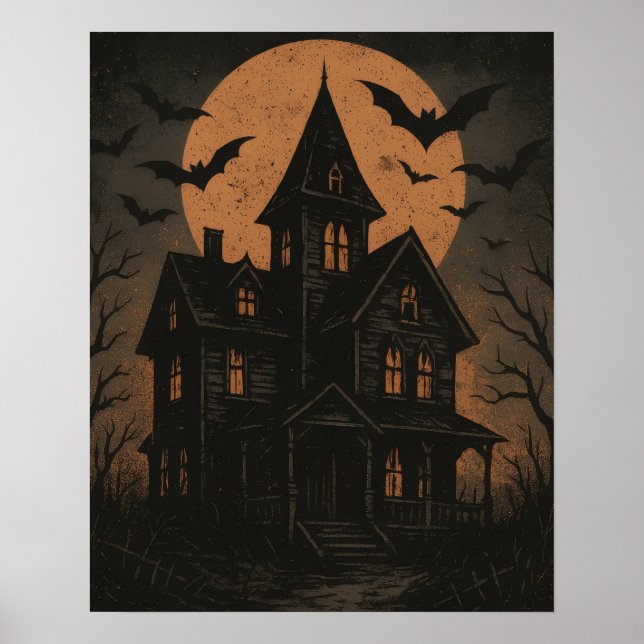 Póster Halloween Haunted House (Frente)