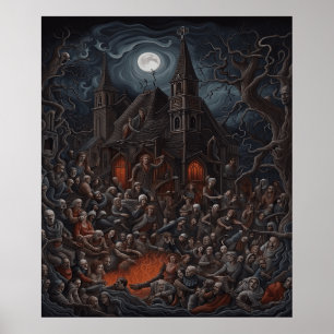 Póster Halloween Haunty Zombie Reúnase