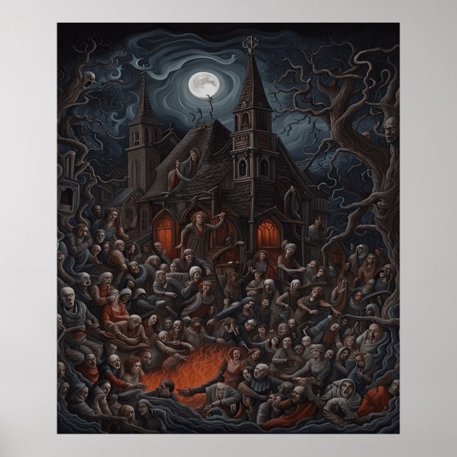 Póster Halloween Haunty Zombie Reúnase (Frente)