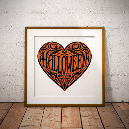 Póster Halloween Heart, Black Heart, Holiday