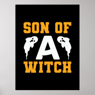 Póster Halloween Hijo De Una Bruja Cumpleaños