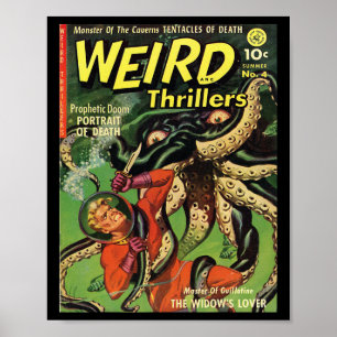 Póster Halloween Horror Monster Viintage Retro de libro d
