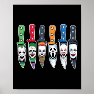 Póster Halloween Horror: Personajes De Película De Horror