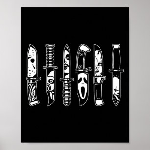 Póster Halloween Horror: Personajes De Película De Horror