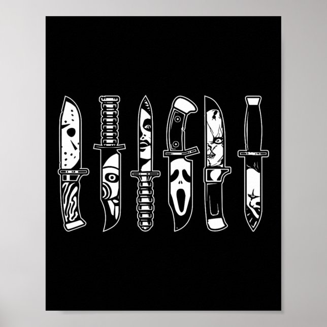 Póster Halloween Horror: Personajes De Película De Horror (Frente)